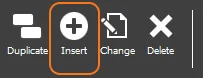 The Adjustments toolbar with Insert selected