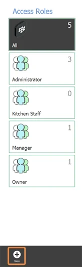 The New button beneath the Access Roles list