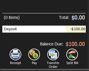 The deposit shown as a negative line in the transaction