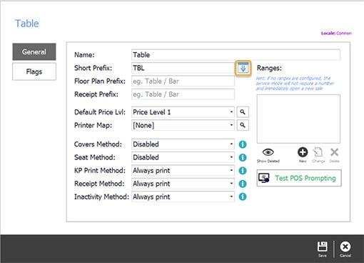 The down arrow that copies the short prefix to the other prefix fields