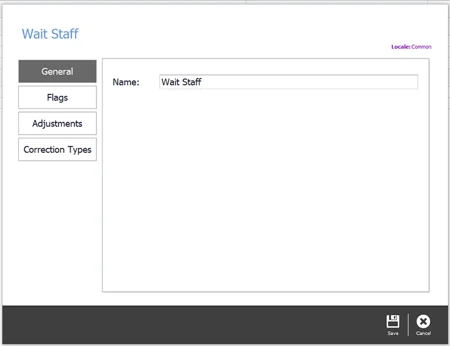 The Access Roles Configuration window with a name entered