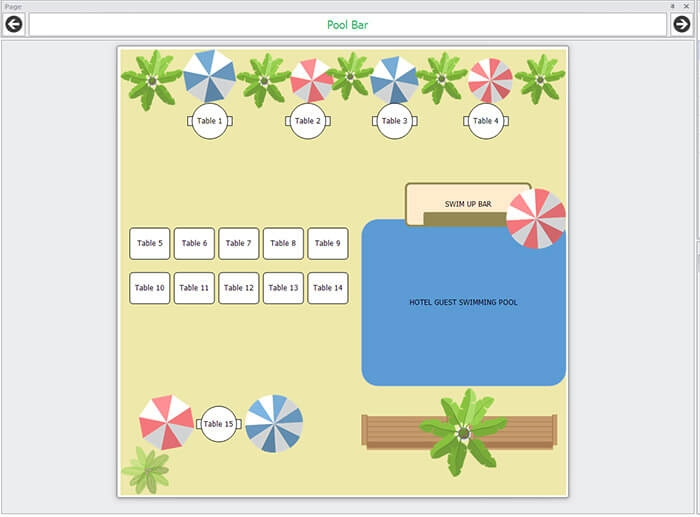 The finished floor plan layout matching the pool bar