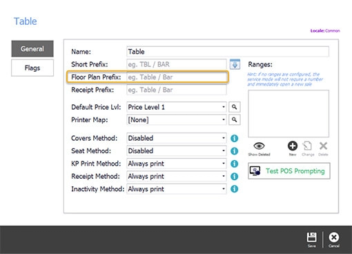 The floor plan prefix as it appears on the floor plan screen