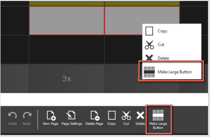 Several buttons merged into one large button