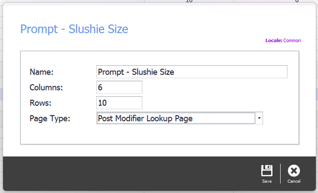 The new page dialog with Post Modifier Lookup Page selected