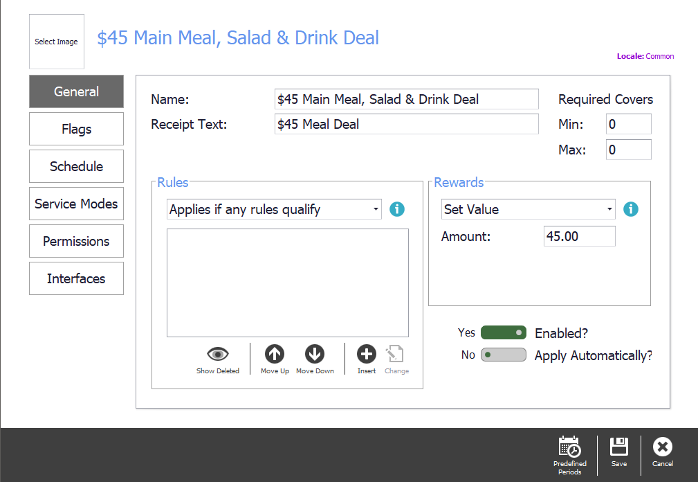 Set Value selected as the reward method with the amount entered