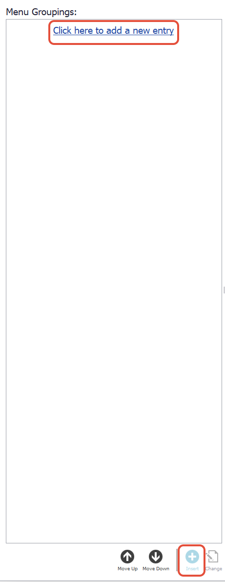 Adding a new menu grouping