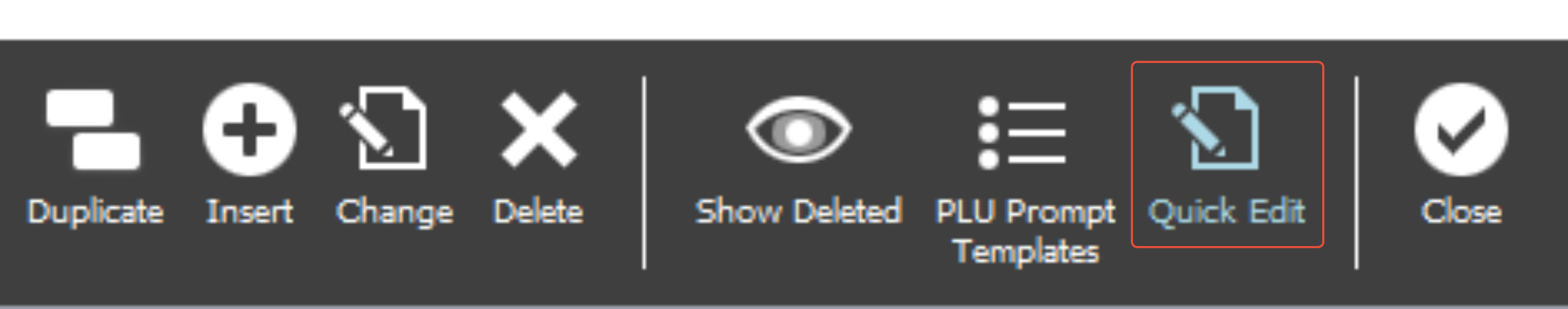 Quick Edit in the bottom context bar