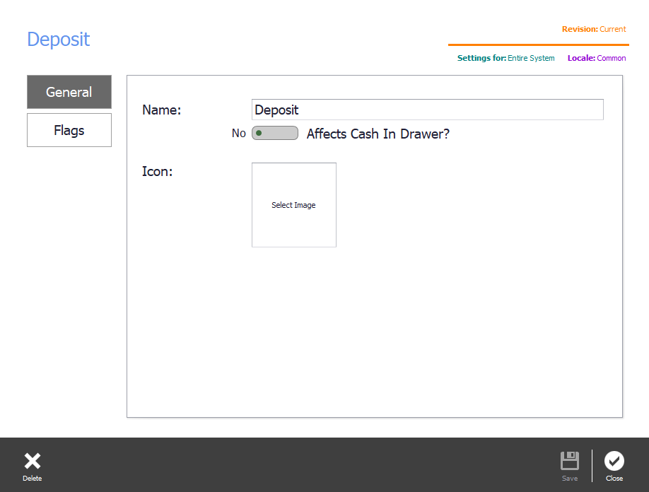 The new payment type with its name entered