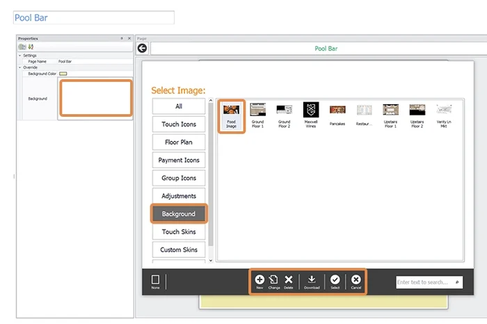 The Graphics Library open to choose a background image