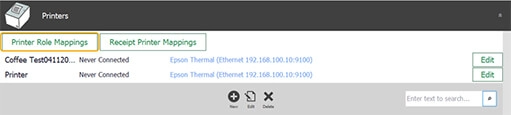 The Printer Role Mappings button in the Printer Configuration window