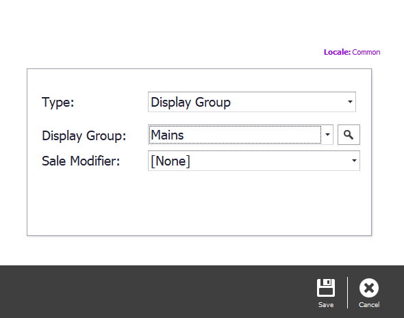 Type set to Display Groups with a group chosen
