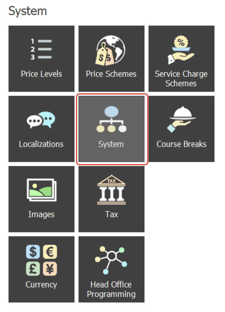 System Manager with System selected