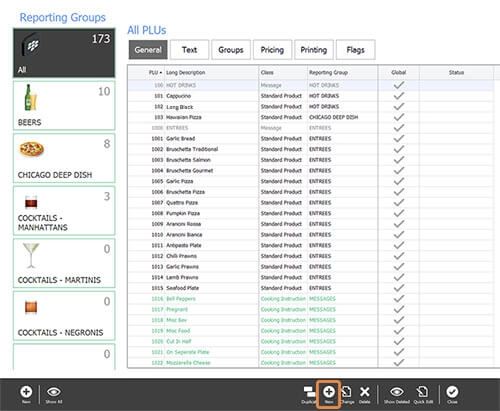 The PLUs module with New in the control panel