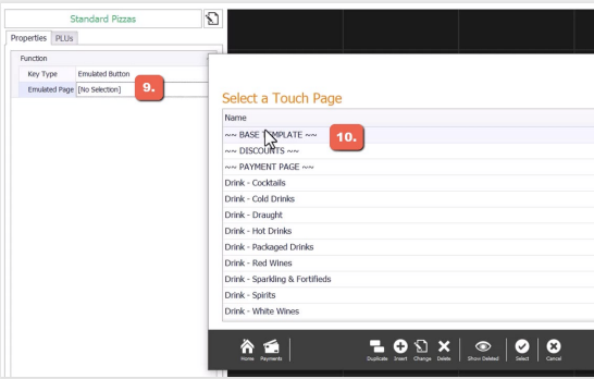 The emulated page chosen, with the shortcut buttons copied onto the right of the new page