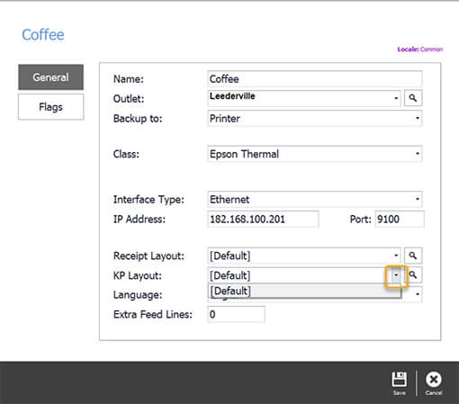 The kitchen printer layout options
